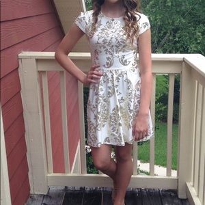 White and gold dress